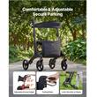 Scaun cu rotile ultrausor din fibra de carbon, max 136 kg, maner reglabil, sistem franare, functie parcare