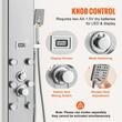 Panou dus cu hidromasaj, Inox Argintiu, 5 in 1, Afisaj si lumina Led, 1340 × 200 × 430 mm, 8 x jeturi masaj corporal