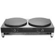 Plita pentru clatite profesionala cu 2 posturi, Inox, putere 3400 W, diametru 2x400 mm, control al temperaturii 50-300°C, dimensiune 865x515x220 mm
