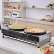 Plita pentru clatite profesionala cu 2 posturi, Inox, putere 3400 W, diametru 2x400 mm, control al temperaturii 50-300°C, dimensiune 865x515x220 mm