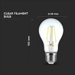 Bec led cu filament, forma A60, E27, putere 12W, 6500K Alb rece