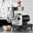 Masina profesionala de tocat carne, Inox, 350 W, Motor inductie, 3 kg/min, accesorii carnati