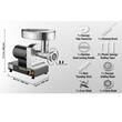 Masina profesionala de tocat carne, Inox, 350 W, Motor inductie, 3 kg/min, accesorii carnati