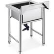 Chiuveta comerciala Inox, 1 x cuva, Protectie anti-stropire, capacitate cuva 44.45 x 41.91 x 25.4 cm, grosime 1 mm, picioare ajustabile