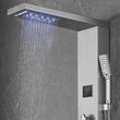 Panou dus cu hidromasaj, Inox Argintiu, 6 in 1, Afisaj si lumina Led, 1345 × 200 × 460 mm, 8 x jeturi masaj corporal