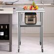 Masa de lucru Inox, pentru preparare alimente, 610x610x914 mm, 1 x rafturi, 4 x roti