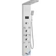 Panou dus cu hidromasaj, Inox Argintiu, 6 in 1, Afisaj si lumina Led, 1345 × 200 × 460 mm, 8 x jeturi masaj corporal