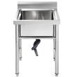 Chiuveta comerciala Inox, 1 x cuva, Protectie anti-stropire, capacitate cuva 44.45 x 41.91 x 25.4 cm, grosime 1 mm, picioare ajustabile