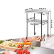 Masa de lucru Inox, pentru preparare alimente, 610x610x914 mm, 1 x rafturi, 4 x roti