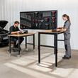 Banc de lucru cu inaltime reglabila 725-1075 mm, Greutate max 650 kg, 4 x roti, Otel/Lemn stejar