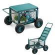 Carucior multifunctional pentru gradina cu sezut, 760×520×440 mm, Capacitate 181 kg, Otel, Roti gonflabile 