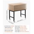Banc de lucru cu inaltime reglabila 725-1075 mm, Greutate max 650 kg, 4 x roti, Otel/Lemn stejar
