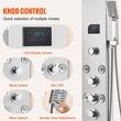 Panou dus cu hidromasaj, Inox Argintiu, 6 in 1, Afisaj si lumina Led, 1345 × 200 × 460 mm, 8 x jeturi masaj corporal