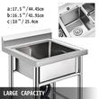 Chiuveta comerciala Inox, 1 x cuva, Protectie anti-stropire, capacitate cuva 44.45 x 41.91 x 25.4 cm, grosime 1 mm, picioare ajustabile