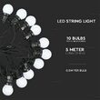 Ghirlanda luminoasa cu 10 becuri led, E27, Alb Cald 3000K, 5 W, IP44, lungime 5 m