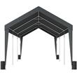 Copertina auto carport, Vevor 3 x 6 x 2.8 m, cadru otel galvanizat, tesatura PE, impermeabil, UV, 180g/mp, gri, 8 stalpi