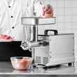 Masina profesionala de tocat carne, 300 W, Motor inductie, 130 kg/h, accesorii carnati, Inox