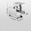Masina profesionala de tocat carne, 300 W, Motor inductie, 130 kg/h, accesorii carnati, Inox