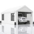 Copertina auto carport cu pereti laterali detasabili, Vevor 3 x 6 x 2.8 m, cadru otel galvanizat, tesatura PE, impermeabil, UV, 180g/mp, Alb