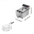 Friteuza profesionala Inox, 3000 W, Robinet golire ulei, Capacitate 9 l, dimensiune 289x527x357 mm