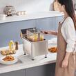 Friteuza profesionala Inox, 3100 W, Capacitate 9 l, dimensiune 275x415x370 mm, 80°C - 200°C