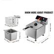 Friteuza profesionala Inox, 3100 W, Capacitate 9 l, dimensiune 275x415x370 mm, 80°C - 200°C