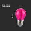 BEC LED G45 E27 2W CU FILAMENT LUMINA ROZ