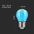 BEC LED G45 E27 2W CU FILAMENT LUMINA ALBASTRA