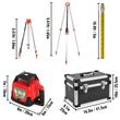 Set nivela laser cu trepied, Telecomanda, functia de rotatie la 360 de grade, 500 m, Autonivelare, IP54, Valiza transport