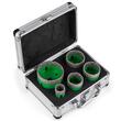 Set 5 carote diamantate si 1 disc taiere pentru gresie, 22-65 mm, prindere M14, umed sau uscat