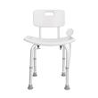 Scaun de dus cu spatar si inaltime reglabila pentru persoane cu dizabilitati, max 158 kg, Anti-derapant, aluminiu, suport dus