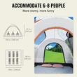 Cort camping pentru SUV, 6-8 persoane, 240 × 240 × 230 cm, PU2000 mm, strat dublu