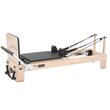Aparat pilates, cadru lemn, 2.4 m, max 181 kg, Sistem rezistenta 5 x arcuri, rulmenti dubli, Tetiera 3 pozitii, placa sarituri, curele