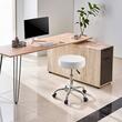 Scaun hidraulic de lucru pivotant pentru salon/cabinet/birou, max 204 kg, 5 roti, inaltime reglabila 550-710 mm, Alb