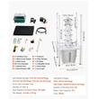 Ghiveci turn hidroponic, 30 capsule, 6 x niveluri, Rezervor 20 l, pompa, Lumina led
