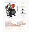 Hidrofor cu cap pompa inox, 1176 W, 1.4-2.8 Bar, 5000 l/h, Inaltime max 49 m, Adancime 8 m, IPX4