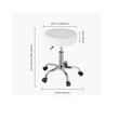 Scaun hidraulic de lucru pivotant pentru salon/cabinet/birou, max 204 kg, 5 roti, inaltime reglabila 550-710 mm, Alb