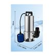 Pompa submersibila cu plutitor, Putere 1300 W, Inox, Debit 20000 l/h, Iesire G1-1/2", Inaltime 11 m, IPX8, Lungime cablu alimentare 10 m