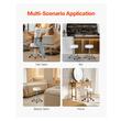 Scaun hidraulic de lucru pivotant pentru salon/cabinet/birou, max 204 kg, 5 roti, inaltime reglabila 550-710 mm, Alb