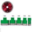Set 5 carote diamantate si 1 disc taiere pentru gresie, 22-65 mm, prindere M14, umed sau uscat