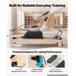 Aparat pilates, cadru lemn, 2.4 m, max 181 kg, Sistem rezistenta 5 x arcuri, rulmenti dubli, Tetiera 3 pozitii, placa sarituri, curele