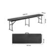 Banca pliabila  1830x307x430 mm, HDPE si Otel, pentru gradina sau catering, Negru