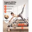 Aparat pilates, cadru lemn, 2.4 m, max 181 kg, Sistem rezistenta 5 x arcuri, rulmenti dubli, Tetiera 3 pozitii, placa sarituri, curele