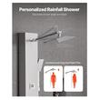 Panou dus hidromasaj, Inox 4 in 1, Led, 6 jeturi masaj, cap cu unghi reglabil, 1240 x 200 x 430 mm