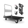 Carucior cu platforma pliabil, Roti pivotante, Capacitate max 300 kg, Dimensiune 895 x 595 x 850 mm, Otel/PVC