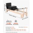 Aparat pilates, cadru lemn, 2.4 m, max 181 kg, Sistem rezistenta 5 x arcuri, rulmenti dubli, Tetiera 3 pozitii, placa sarituri, curele