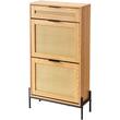 Dulap pantofi, 2 sertare rabatabile si 1 sertar glisant, Lemn Ratan, 647 x 263 x 1028 mm, Maro, max 45 kg