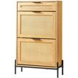 Dulap pantofi, 2 sertare rabatabile si 1 sertar glisant, Lemn Ratan, 647 x 263 x 1028 mm, Maro, max 45 kg