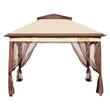 Pavilion de gradina cu pereti laterali, Pliabil, 334 x 334 x 281 cm, Maro, Geanta transport