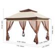Pavilion de gradina cu pereti laterali, Pliabil, 334 x 334 x 281 cm, Maro, Geanta transport